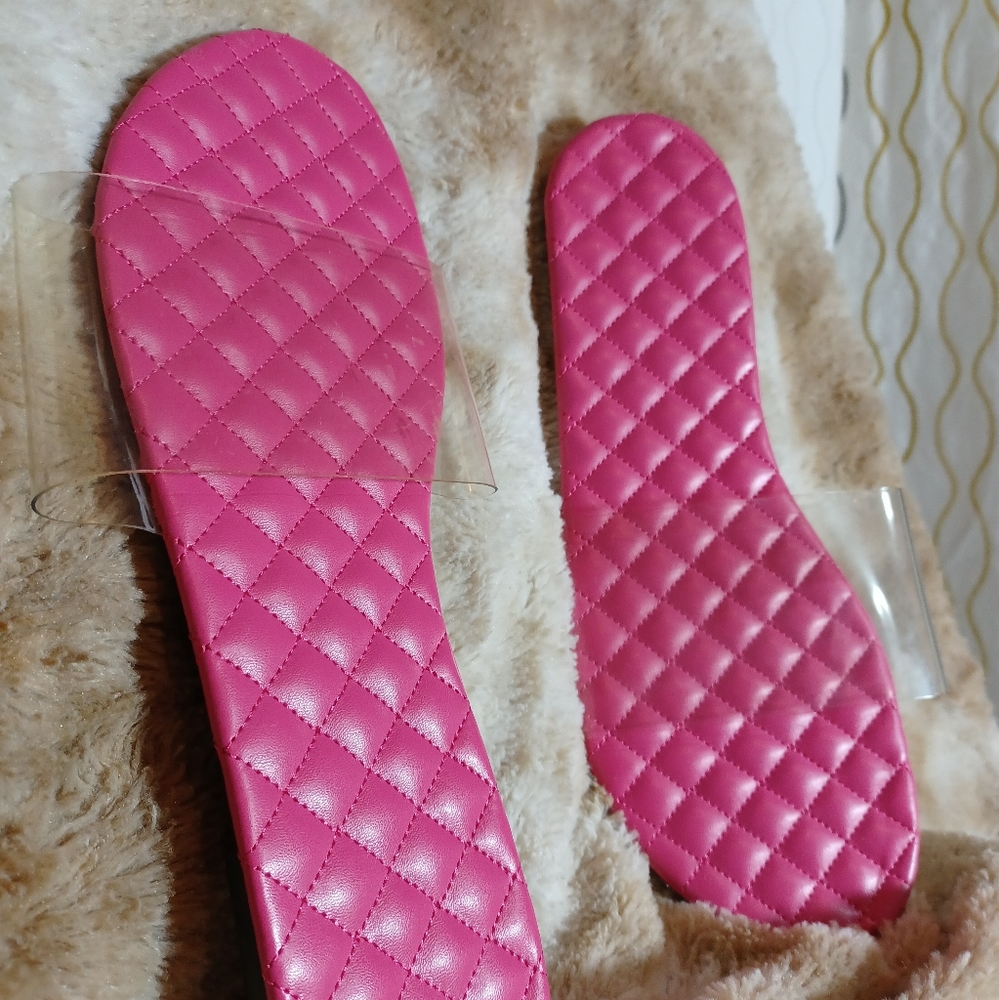 Hot pink, Clear Sandals